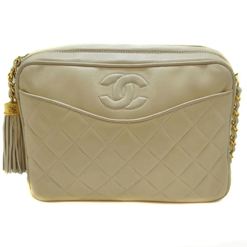 Chanel Beige Bag Chain Gold Metal Fittings
